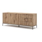 Vicco - meuble tv eliza, chne viking, 150. 1 x 60 cm avec 3 tiroirs, 2 portes