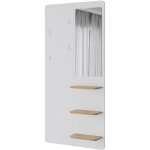 Vicco - portemanteau mural jochen, blanc / chêne, 70x150cm avec miroir Vicco - portemanteau mural jochen, blanc / chêne, 70x150cm avec miroir