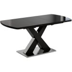 Vicco - table de salle � manger chinto, noir, 120 x 80 cm extensible