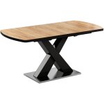 Vicco - table de salle  manger chinto, noir / chne rustique, 120 x 80 cm extensible
