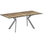 Vicco - table de salle � manger trill, ch�ne rustique / gris, 140x90cm extensible