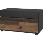 Vicco - tag�re � livres berno, noir / ancien style, 70. 8x38. 9cm avec porte rabattable