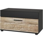 Vicco - tagre  livres berno, noir / chne sable, 70. 8x38. 9cm avec porte rabattable