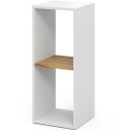 Vicco - tagère à livres tomy, chêne blanc / force de l'or, 30x74cm avec 2 compartiments ouverts Vicco - tagère à livres tomy, chêne blanc / force de l'or, 30x74cm avec 2 compartiments ouverts