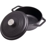 Victoria 32043 cocotte induction fonte assaisonn�e 25 cm, dutch oven 3, 8l, sans ptfe et pfoa noir