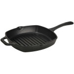 Victoria - 39561 po�le � griller en fonte �maill�e induction 25x25cm, pour le feu, barbecue, four noir ...