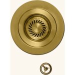 Vidage bonde manuelle �vier 1 bac granit harmonie inox pvd dor� - siphon gain de place