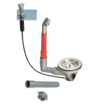 Vidage �vier 1 cuve trou 90 mm, bonde automatique � c�ble avec trop plein, chrom�