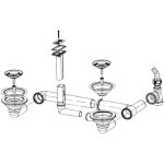 Vidage �vier gain de place noir, deux cuves manuelles fragranit avec vide sauce - blanco - 112. 0081. ...