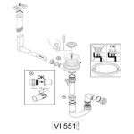 Vidage manuel 1 bac cuipd673 - d �vier r�sine et granit - siphon gain de place