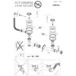 Vidage manuel cuipd341 pour �vier tunia 2 bacs - siphon gain de place