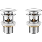 Vidage salle de bain, bonde de lavabo pop up, chrom, argent