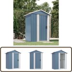 Abri de jardin gris 126x97, 5x177 cm acier galvanis - abri de jardin - abri extrieur - rangement extrieur ...