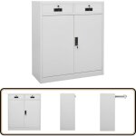 Armoire de bureau gris clair 90x40x102 cm acier - meuble de bureau - armoire de rangement - classeur ...