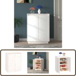 Armoire  chaussures blanc 60x35x80 cm bois de pin massif - meuble  chaussures - armoire  chaussures ...