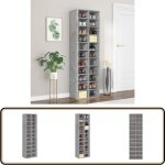 Armoire  chaussures gris bton 54x34x183 cm bois d'ingnierie - etagere chaussure - meuble chaussure ...