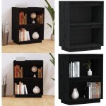 Vidaxl - armoire console noir 60x34x75 cm bois de pin solide - buffet noir - meuble rangement - armoire ... Vidaxl - armoire console noir 60x34x75 cm bois de pin solide - buffet noir - meuble rangement - armoire ...