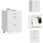Vidaxl - armoire de cuisine blanc bois d'ing�nierie - armoire de cuisine - armoires de cuisine - meuble ...