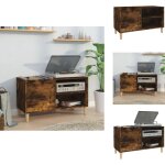 Vidaxl - armoire � disques ch�ne fum� 84, 5x38x48 cm bois d'ing�nierie - meuble � disques - armoire � ...