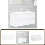Armoire d'vier blanc 100x38, 5x45 cm bois d'ingnierie - meuble salle de bain - armoire lavabo - meuble ...