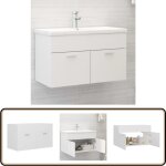 Vidaxl - armoire d'vier blanc 80x38, 5x46 cm bois d'ingnierie - meuble salle de bain - armoire lavabo ...
