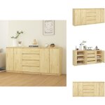Vidaxl - armoires lat�rales 3 pcs bois de pin massif - meubles de rangement - buffet - meuble tv - commode ...