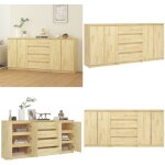 Vidaxl - armoires lat�rales 3 pcs bois de pin massif - meubles de rangement - buffet - meuble tv - commode ...