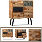 Vidaxl - armoire latrale avec 6 tiroirs teck massif de rcupration - meuble de rangement - armoire ...