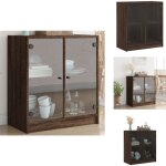 Vidaxl - armoire latrale avec portes en verre chne marron 68x37x75, 5cm - meuble de rangement - buffet ...