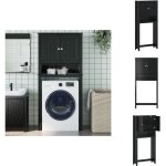 Vidaxl - armoire pour machine � laver berg noir bois massif - meuble de salle de bain - armoire pour ...