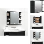 Vidaxl - armoire � miroir avec led noir 70x16, 5x60 cm - armoire de toilette - meuble de salle de bain ...