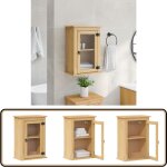 Vidaxl - armoire murale de salle de bain corona bois de pin massif - armoire murale - meuble salle de ...