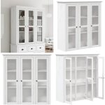Armoire avec portes vitrées bodo blanc bois de pin massif - meuble de rangement - armoire vitrée - buffet ... Armoire avec portes vitrées bodo blanc bois de pin massif - meuble de rangement - armoire vitrée - buffet ...