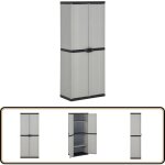 Armoire de rangement de jardin 3 étagères gris / noir 68x40x168cm - meuble de jardin - armoire extérieure ... Armoire de rangement de jardin 3 étagères gris / noir 68x40x168cm - meuble de jardin - armoire extérieure ...