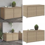 Armoire de rangement jardin beige 110x55x60, 5 cm r�sine tress�e - meuble de jardin - coffre de jardin ...