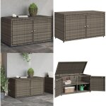 Armoire de rangement jardin gris 110x55x60, 5 cm r�sine tress�e - meuble de jardin - coffre de jardin ...