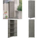 Armoire de rangement jardin gris 59x40x180 cm résine tressée - meuble de jardin - armoire extérieure ... Armoire de rangement jardin gris 59x40x180 cm résine tressée - meuble de jardin - armoire extérieure ...