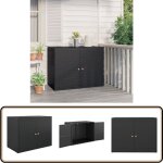 Armoire de rangement jardin noir 100x55, 5x80 cm rsine tresse - meuble de jardin - armoire de rangement ...