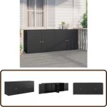 Armoire de rangement jardin noir 198x55, 5x80 cm résine tressée - meuble de jardin - armoire extérieure ... Armoire de rangement jardin noir 198x55, 5x80 cm résine tressée - meuble de jardin - armoire extérieure ...