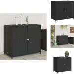 Armoire de rangement de jardin noir 83x45x76 cm rsine tresse - armoire de rangement jardin - coffre ...