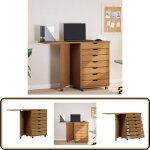 Armoire roulante avec bureau moss marron miel bois de pin - meuble de rangement - commode - armoire roulant ... Armoire roulante avec bureau moss marron miel bois de pin - meuble de rangement - commode - armoire roulant ...