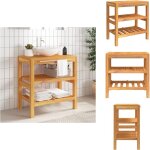 Vidaxl - armoire de salle de bain avec 2 tagres 74x45x75cm bois massif - meuble de salle de bain - ...