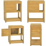 Vidaxl - armoire de salle de bain 60x40x75 cm bois de teck solide - armoire salle de bain - meuble salle ...
