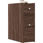 Vidaxl armoire de salle de bain �troite avec roulettes ch�ne marron