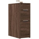 Vidaxl armoire de salle de bain �troite avec roulettes ch�ne marron