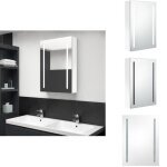 Vidaxl - armoire de salle de bain  miroir led blanc brillant 50x13x70cm - armoire salle de bain - meuble ...