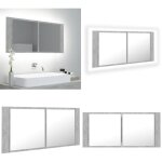 Vidaxl - armoire de salle de bain � miroir led gris b�ton acrylique - armoire salle de bain - meuble ...