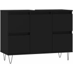 Vidaxl - armoire de salle de bain noir 80x33x60 cm bois d'ingénierie Vidaxl - armoire de salle de bain noir 80x33x60 cm bois d'ingénierie