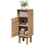 Vidaxl ? armoire de salle de bain otta 35x30x90 cm en bois massif de pin ? finition cire de miel ? rangement ...