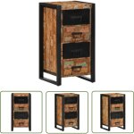 The living store - vidaxl armoire  tiroir multicolore 40x40x90 cm bois de rcupration